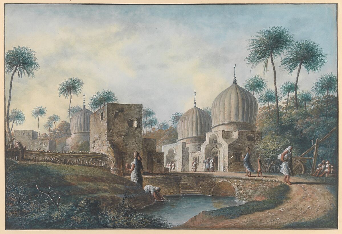 Tombs of Great Arab Saints to be seen in the Neighborhood of Rosetta, Egypt, Luigi Mayer (Italian, Rome (?) ca. 1755–1803), Watercolour and bodycolor, over graphite 