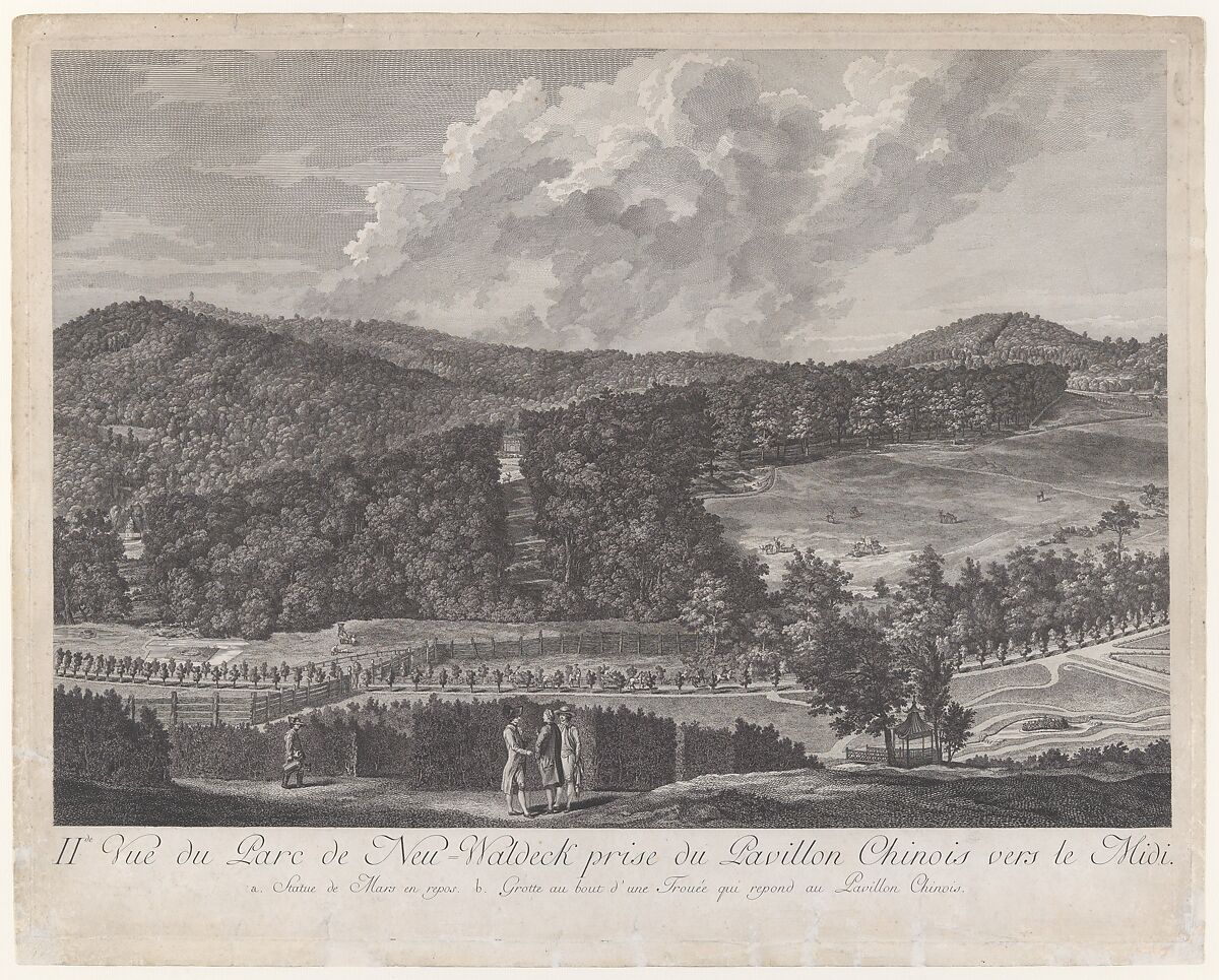 IIde Vue du Parc de Neu-Waldeck prise du Pavillon Chinois vers le Midi, from Views of the Park and Gardens of Marshal Count de Lacy at Neu-waldegg, Jakob Matthias Schmutzer (Austrian, Vienna 1733–1811 Vienna), Engraving 