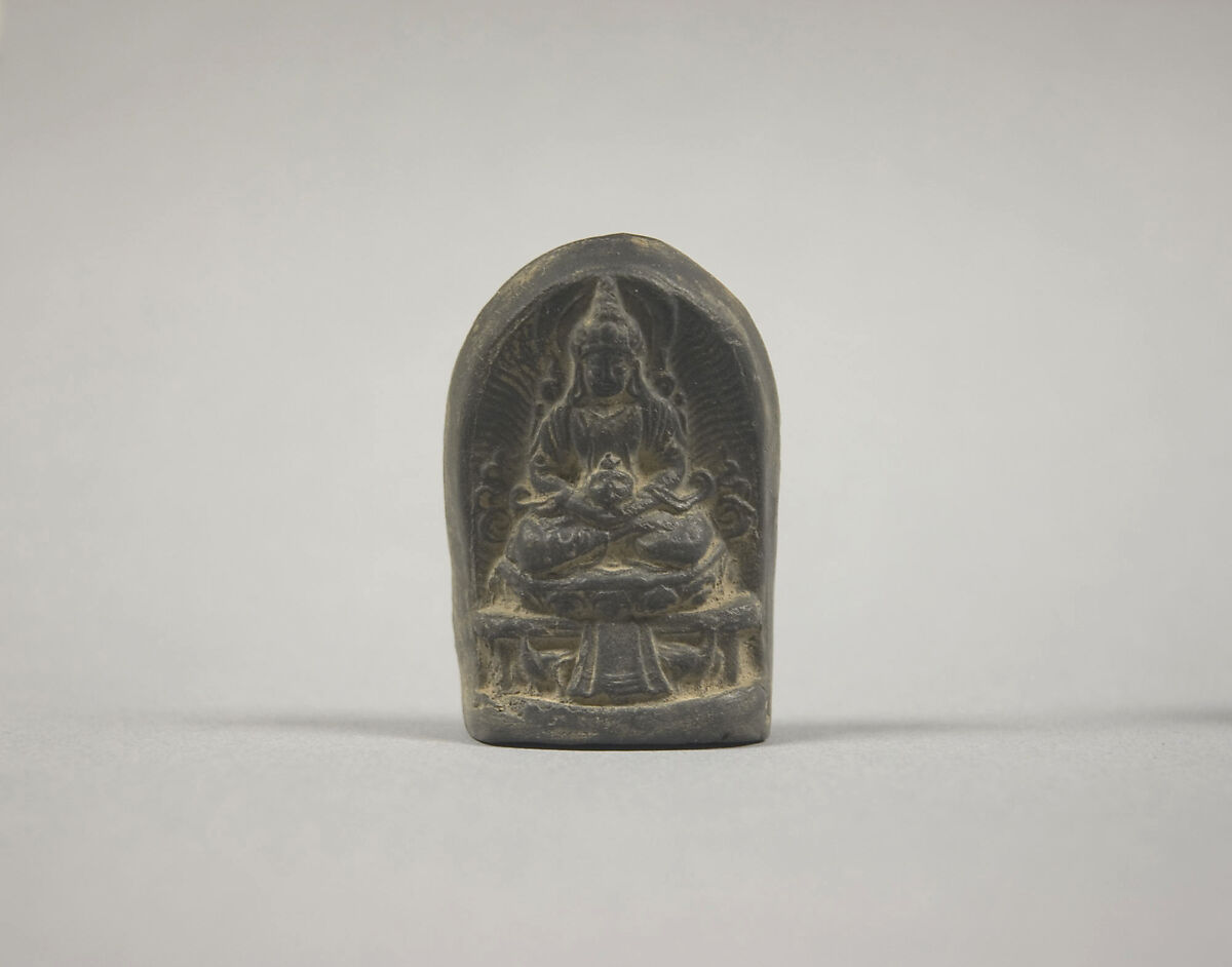 Votive Plaque with Amitāyus, Clay, Tibet 