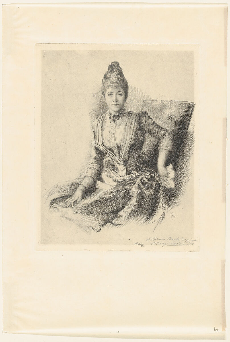 Portrait of Mlle Quivoron, Marie Bracquemond (French, Argenton-en-Landunvez 1841–1916 Sèvres), Etching, drypoint 