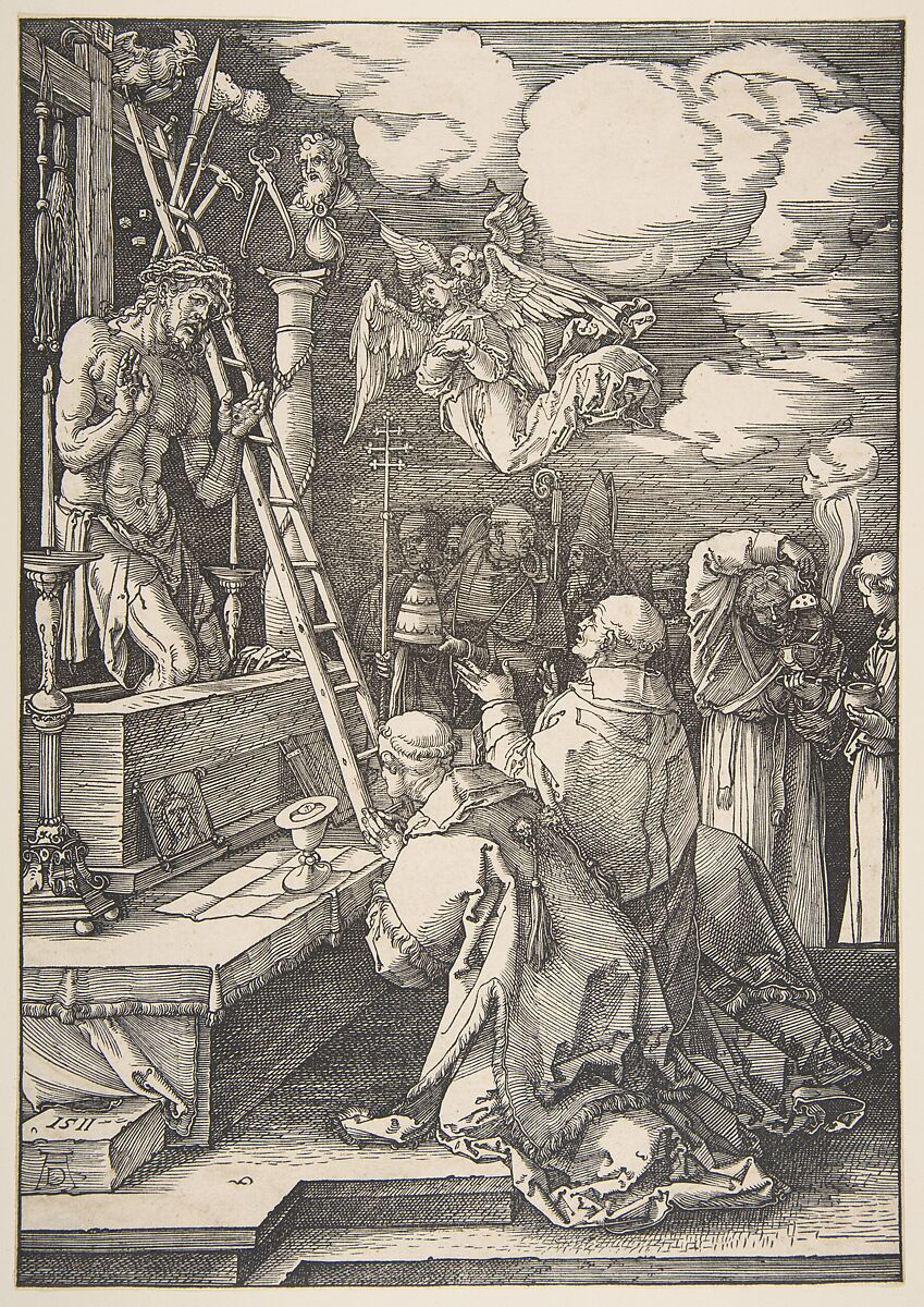 The Mass of Saint Gregory, Albrecht Dürer (German, Nuremberg 1471–1528 Nuremberg), Woodcut 