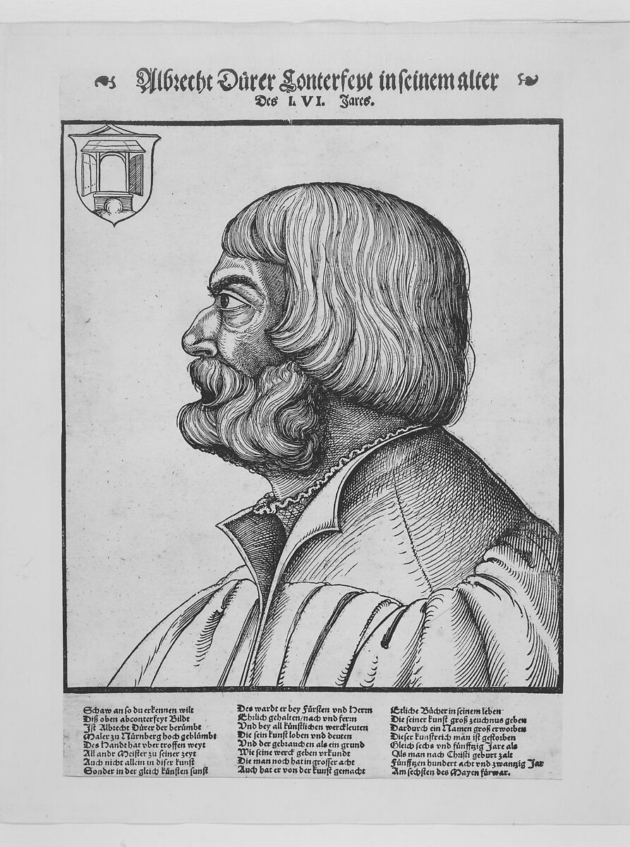 Portrait of Dürer, Erhard Schön (German, Nuremberg 1491–1542 Nuremberg) ?, Woodcut 