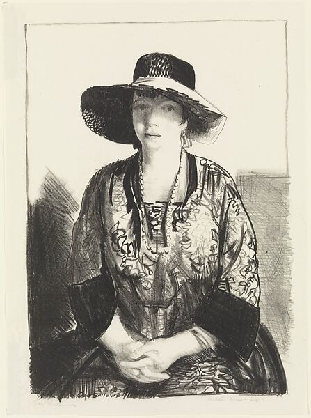 The Black Hat, George Bellows (American, Columbus, Ohio 1882–1925 New York), Lithograph