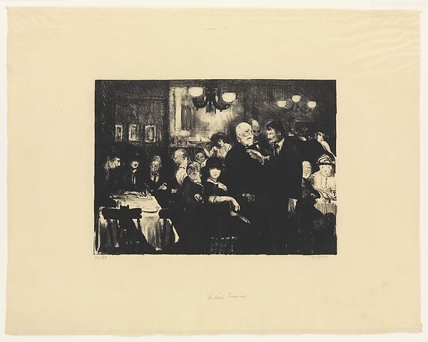 Artists' Evening, George Bellows (American, Columbus, Ohio 1882–1925 New York), Lithograph 