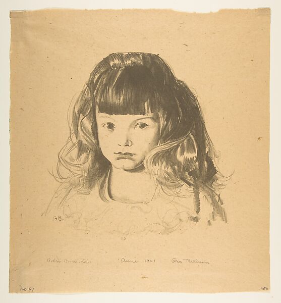 Anne 1921, George Bellows (American, Columbus, Ohio 1882–1925 New York), Lithograph 