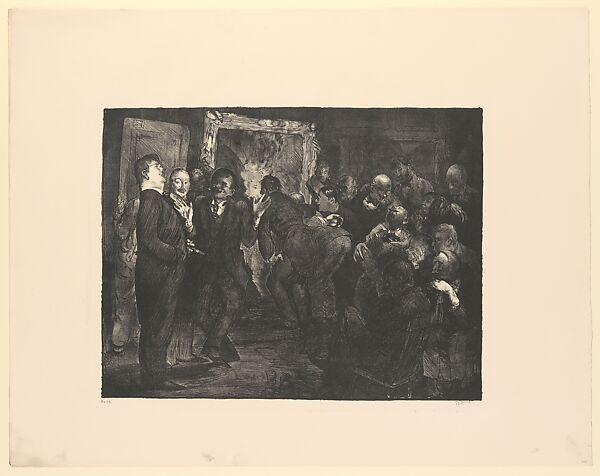 Artists Judging Works of Art, George Bellows (American, Columbus, Ohio 1882–1925 New York), Lithograph 