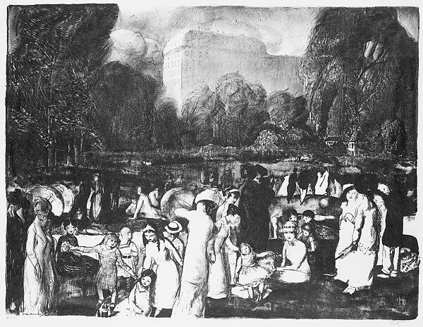 In the Park, Light, George Bellows (American, Columbus, Ohio 1882–1925 New York), Lithograph