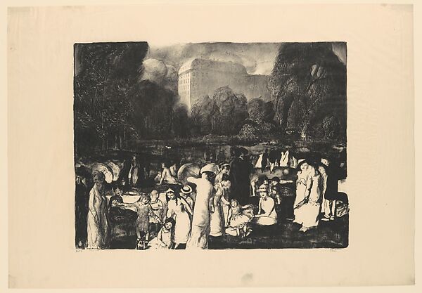 In the Park, Light, George Bellows (American, Columbus, Ohio 1882–1925 New York), Lithograph