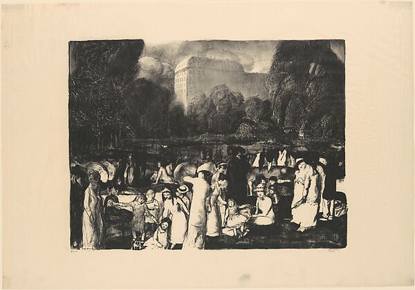 In the Park, Light, George Bellows (American, Columbus, Ohio 1882–1925 New York), Lithograph