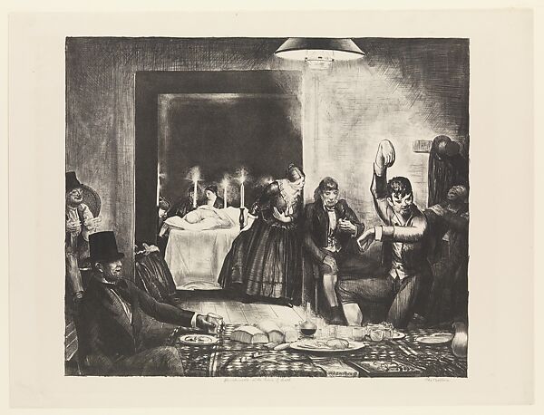 Punchinello in the House of Death, George Bellows (American, Columbus, Ohio 1882–1925 New York), Lithograph 