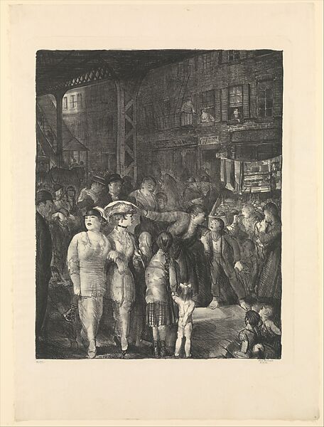 The Street, George Bellows (American, Columbus, Ohio 1882–1925 New York), Lithograph 