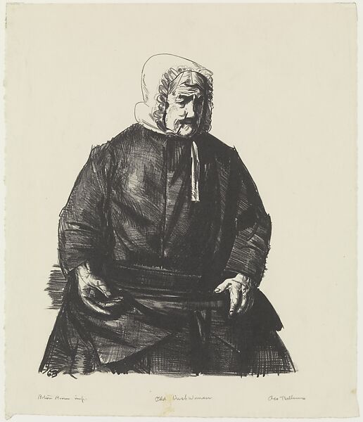 Old Irish Woman, George Bellows (American, Columbus, Ohio 1882–1925 New York), Lithograph