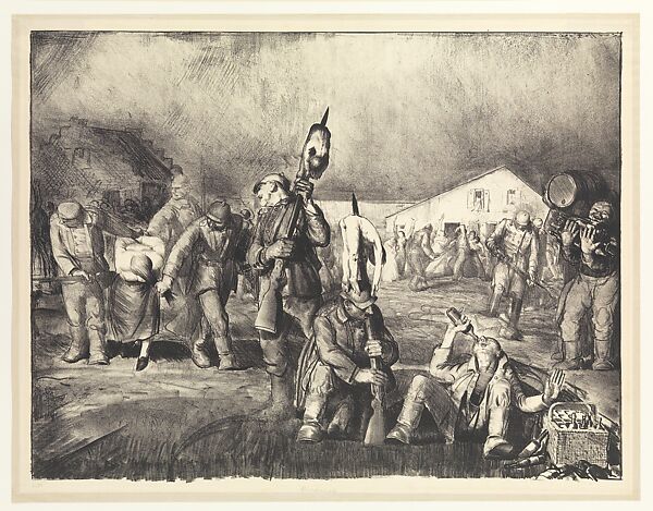 Bacchanale from War Series, George Bellows (American, Columbus, Ohio 1882–1925 New York), Lithograph 