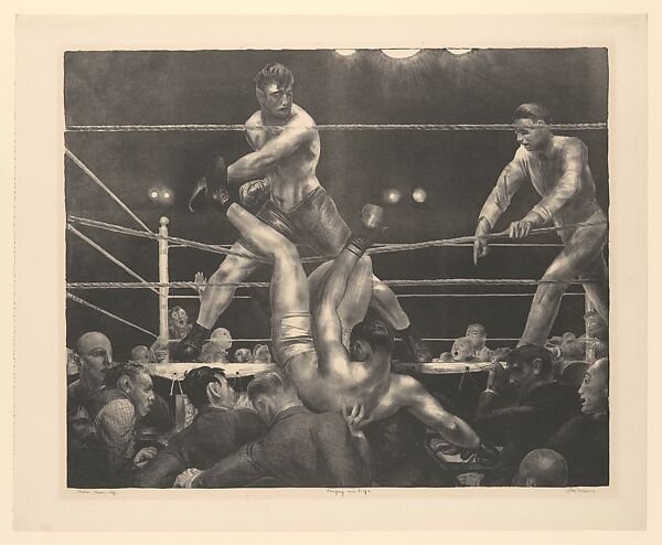 Dempsey and Firpo, George Bellows (American, Columbus, Ohio 1882–1925 New York), Lithograph 