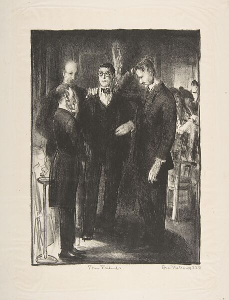 Four Friends, First State, George Bellows (American, Columbus, Ohio 1882–1925 New York), Lithograph 