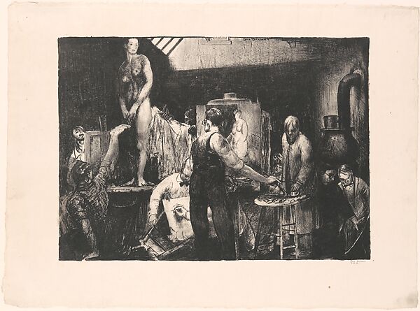 The Life Class, Second Stone, George Bellows (American, Columbus, Ohio 1882–1925 New York), Lithograph