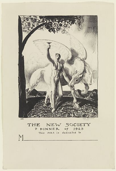 New Society Dinner Card, George Bellows (American, Columbus, Ohio 1882–1925 New York), Lithograph