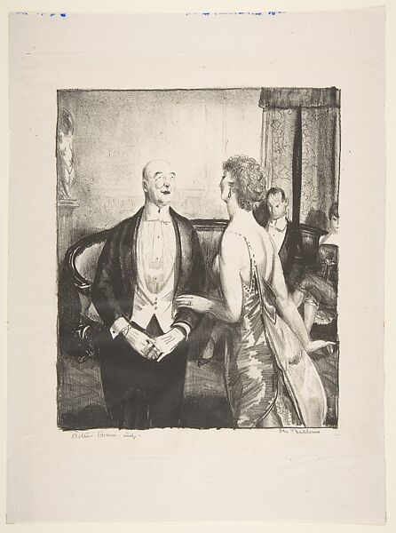 The Parlor Critic, George Bellows (American, Columbus, Ohio 1882–1925 New York), Lithograph 