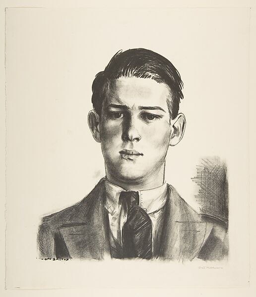 Head of Gregory, George Bellows (American, Columbus, Ohio 1882–1925 New York), Lithograph 