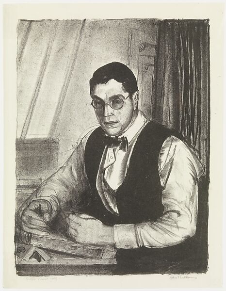Gene Speicher Drawing on a Stone, George Bellows (American, Columbus, Ohio 1882–1925 New York), Lithograph