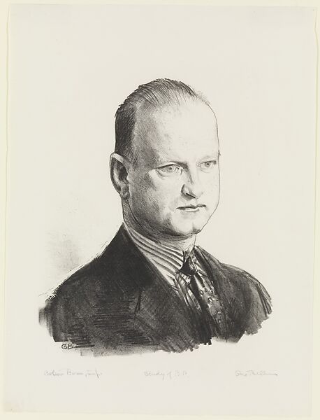 Study of B.P., George Bellows (American, Columbus, Ohio 1882–1925 New York), Lithograph