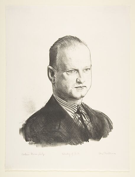 Study of B.P., George Bellows (American, Columbus, Ohio 1882–1925 New York), Lithograph 