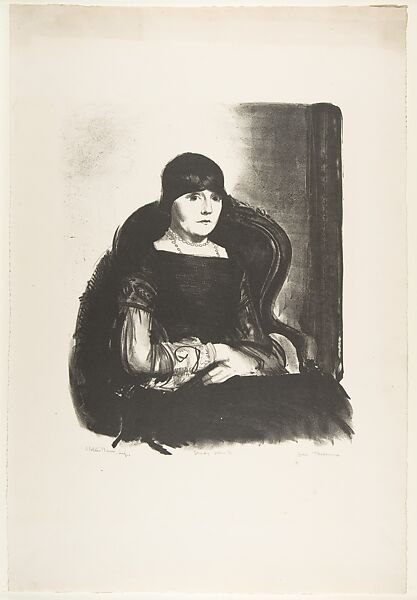 Study, Mrs. R., George Bellows (American, Columbus, Ohio 1882–1925 New York), Lithograph 