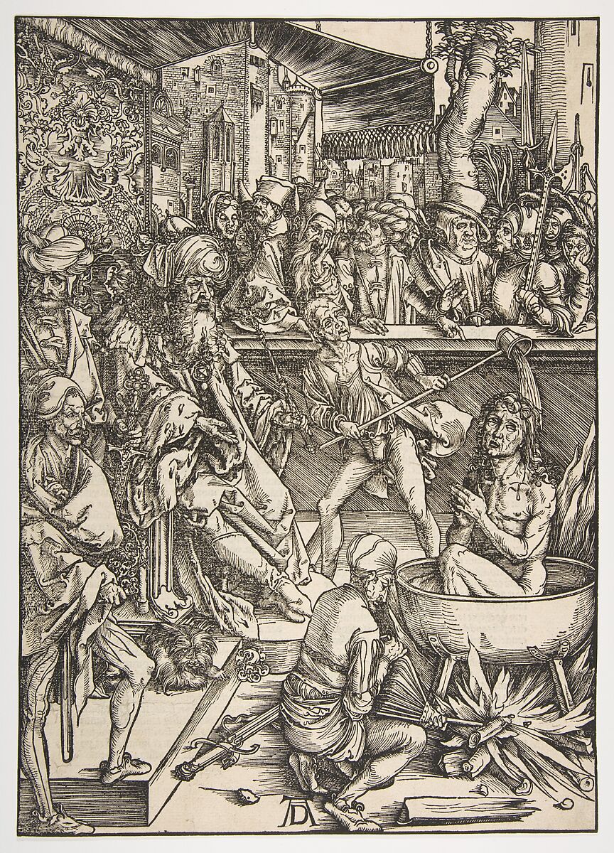 The Martyrdom of Saint John, from "The Apocalypse", Latin Edition, Albrecht Dürer (German, Nuremberg 1471–1528 Nuremberg), Woodcut 