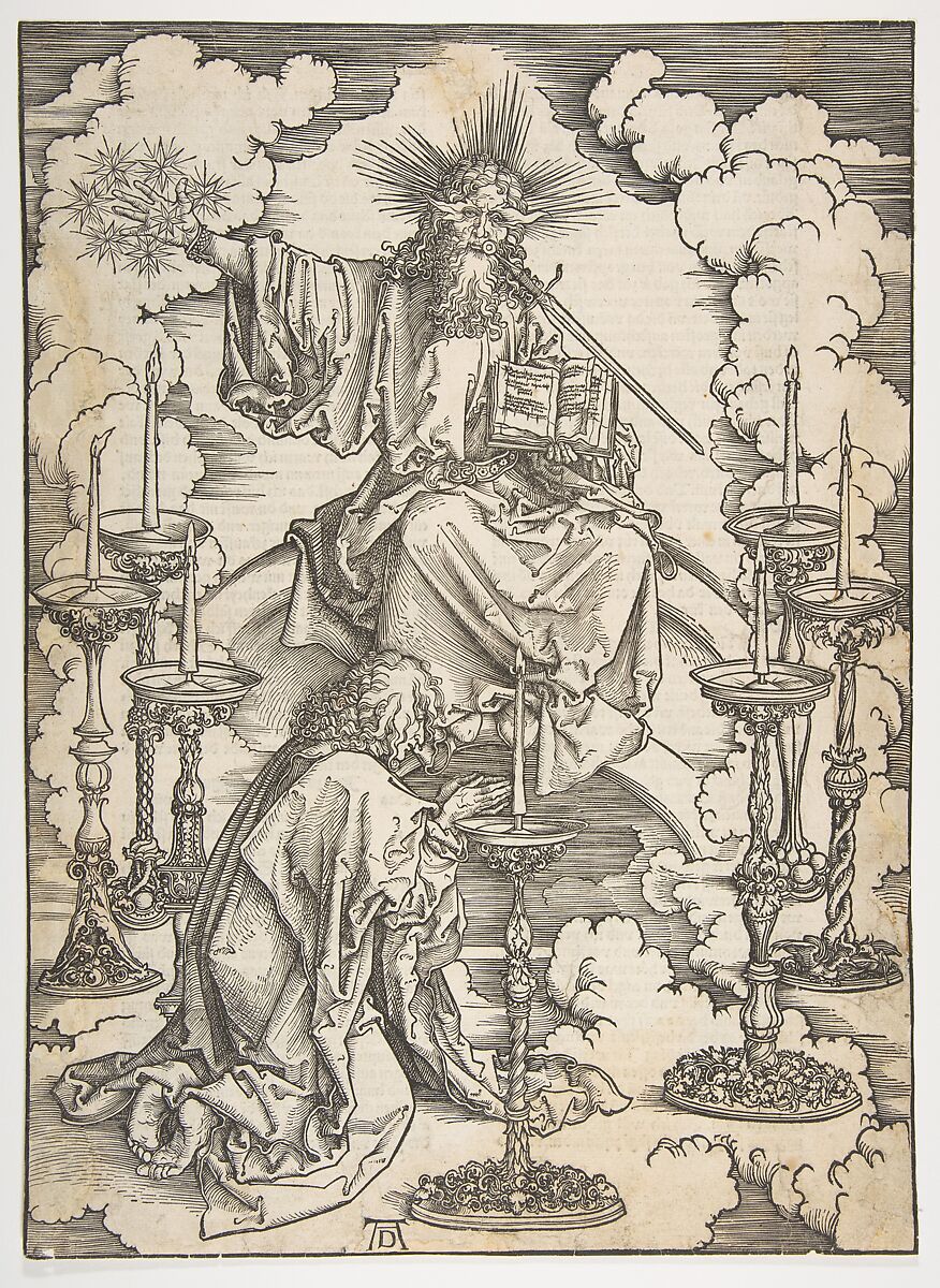 The Vision of the Seven Candlesticks, from "The Apocalypse", German Edition, Albrecht Dürer (German, Nuremberg 1471–1528 Nuremberg), Woodcut 