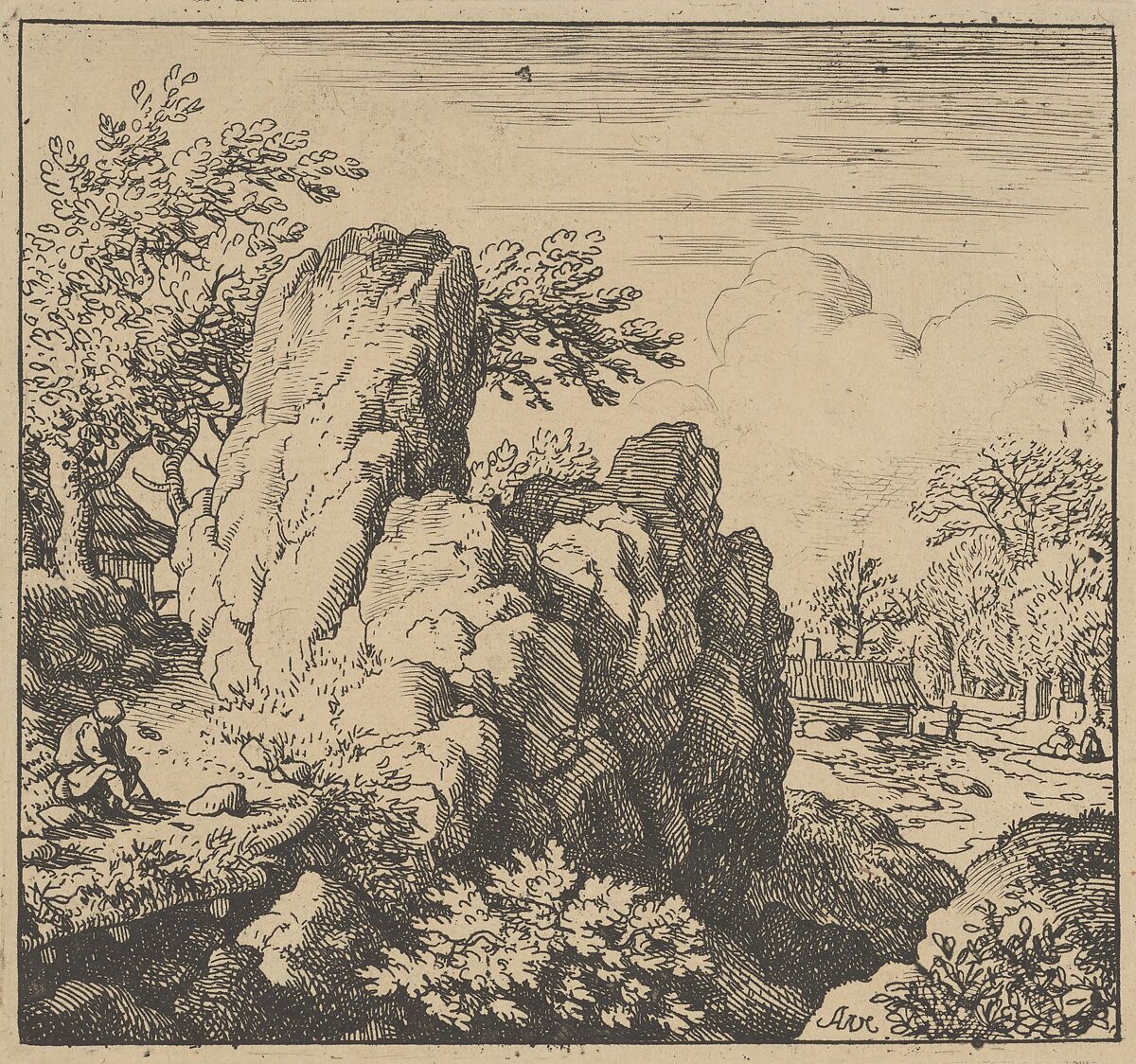 The Large Rock, Allart van Everdingen (Dutch, Alkmaar 1621–1675 Amsterdam), Etching; fourth state of four 