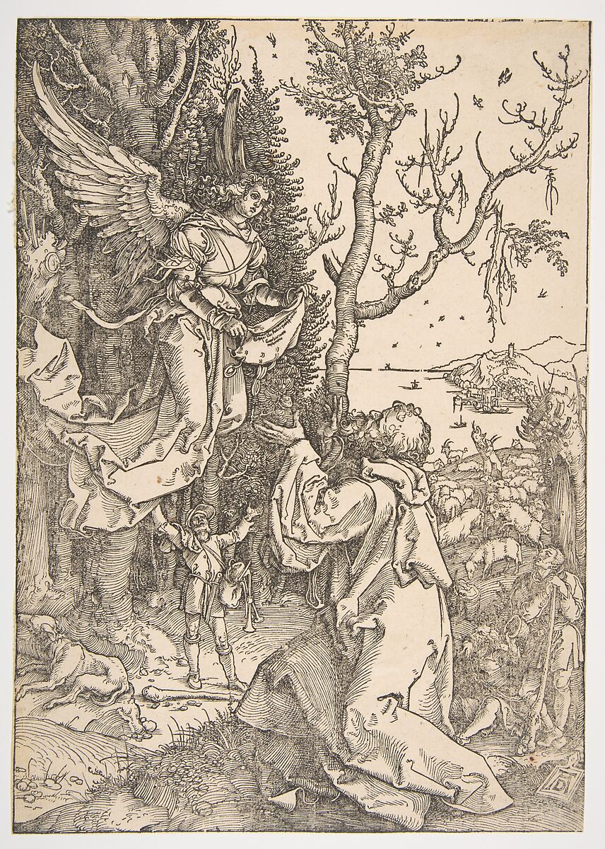Joachim and the Angel, from "The Life of the Virgin", Albrecht Dürer (German, Nuremberg 1471–1528 Nuremberg), Woodcut 