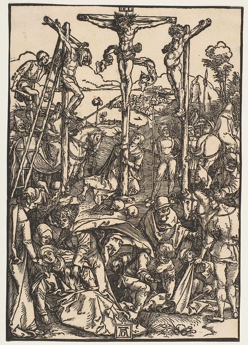 Calvary with the Three Crosses, Albrecht Dürer (German, Nuremberg 1471–1528 Nuremberg), Woodcut 