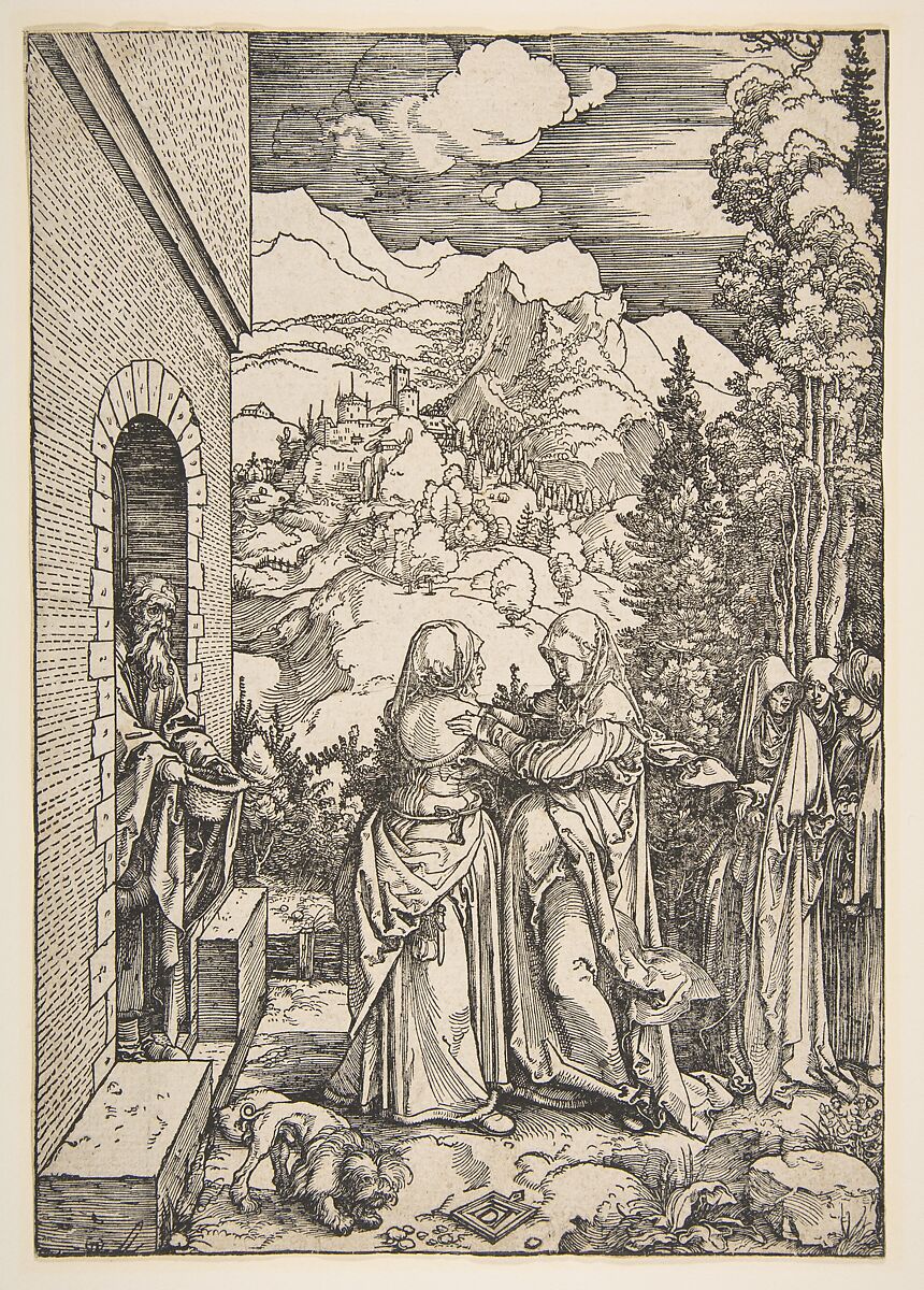 The Visitation, from "The Life of the Virgin", Albrecht Dürer (German, Nuremberg 1471–1528 Nuremberg), Woodcut 