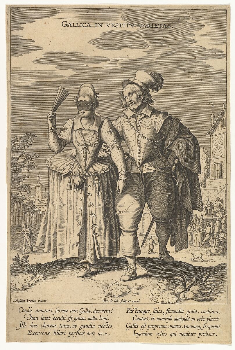 Gallica in Vestitu Varietas, from Fashions of Different Nations, Pieter de Jode I (Netherlandish, Antwerp 1570–Antwerp 1634), Engraving; first state of two 