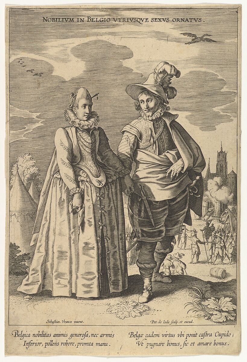 Nobilium in Belgio Utriusque Sexus Ornatus, from Fashions of Different Nations, Pieter de Jode I (Netherlandish, Antwerp 1570–Antwerp 1634), Engraving; first state of two 
