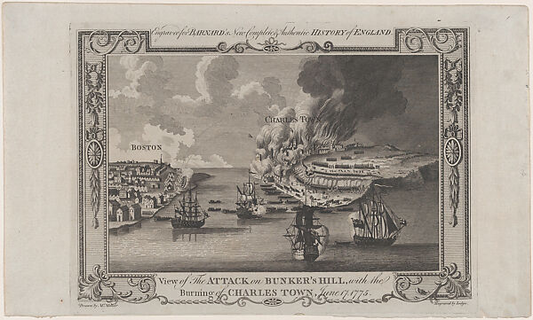 View of the Attack on Bunker's Hill, with the Burning of Charles Town, June 17, 1775