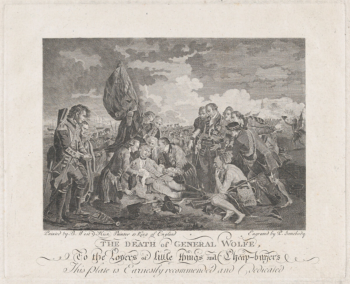 The Death of General Wolfe (September 13, 1759), P. Somebody (British, 18th century), Engraving 