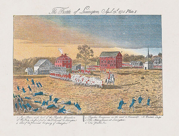 The Battle of Lexington, April 19, 1775, After Amos Doolittle (American, Cheshire, Connecticut 1754–1832 New Haven, Connecticut), Facsimile 