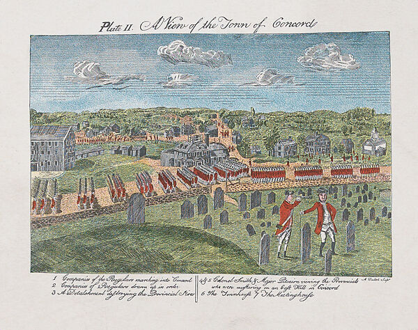 View of the Town of Concord, 1775, After Amos Doolittle (American, Cheshire, Connecticut 1754–1832 New Haven, Connecticut), Facsimile 