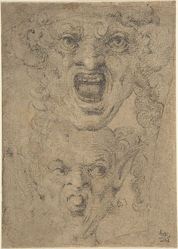Two Studies for a Grotesque Head
