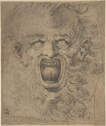 Grotesque Head with Curly Beard