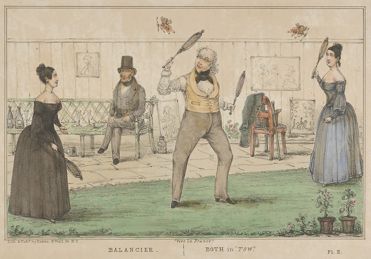 Vive la France, Balancier, Both in "Tow", Alfred E. Baker (American, active 1833–42), Lithograph, hand colored 
