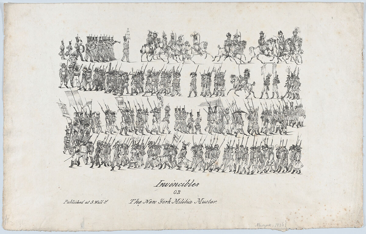 Invincibles, or, The New York Militia Muster, Anonymous, American, 19th century, Lithograph 