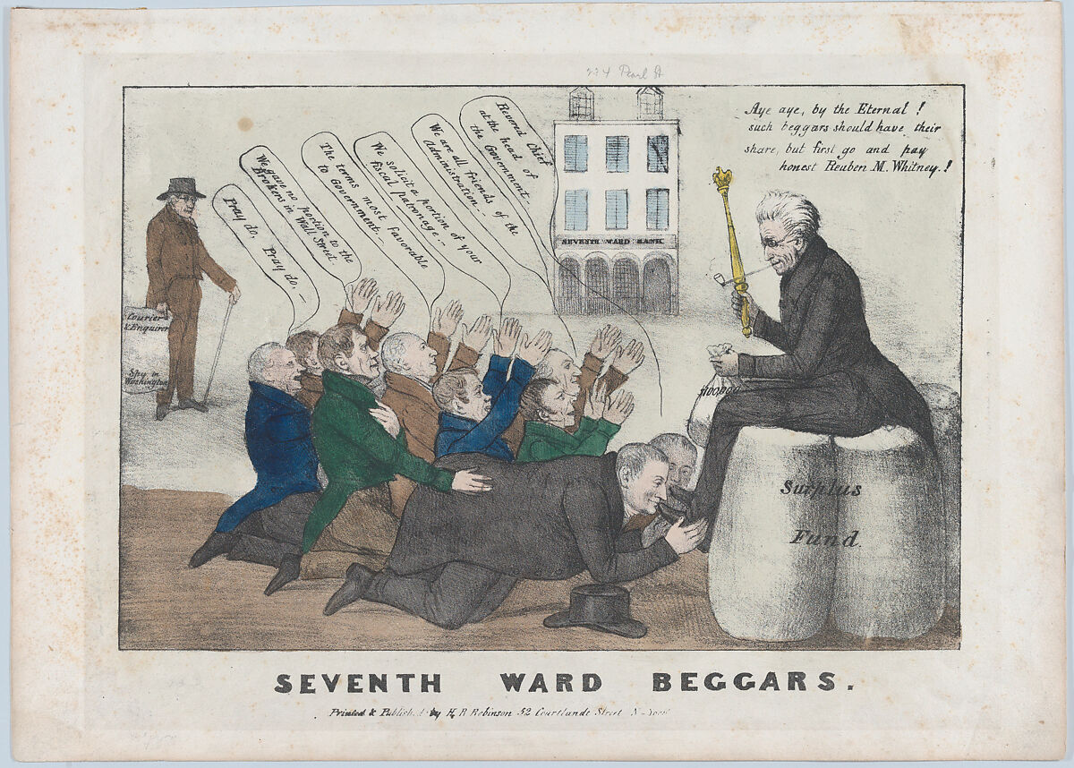 Seventh Ward Beggars, Henry R. Robinson (American, died 1850), Lithograph, hand colored 