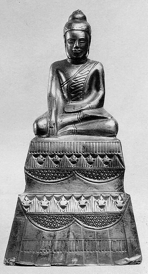 Seated Buddha, Silver, Cambodia or Laos 