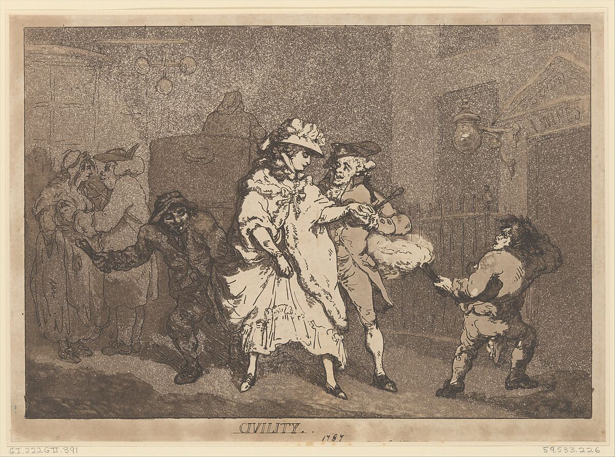 Civility, Thomas Rowlandson (British, London 1757–1827 London), Etching and aquatint 