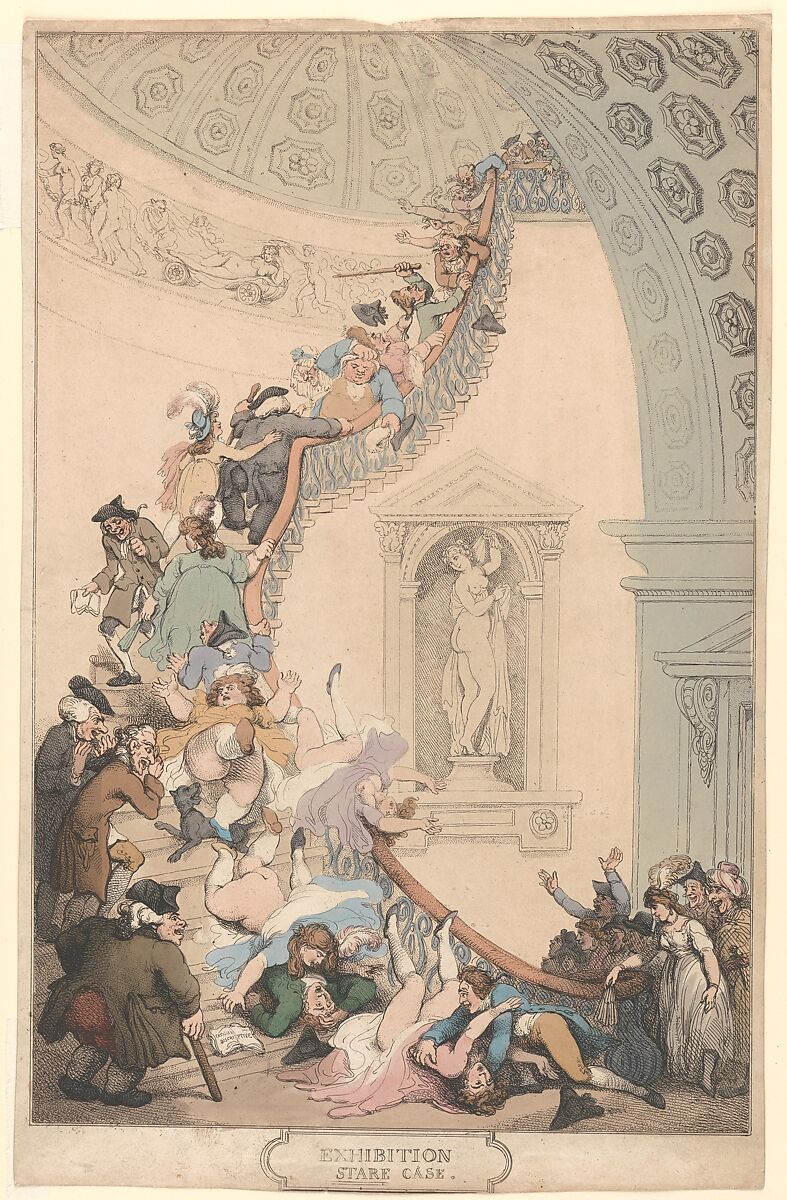 Exhibition "Stare" Case, Thomas Rowlandson (British, London 1757–1827 London), Etching, hand colored 