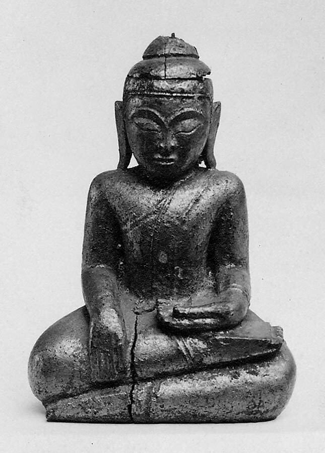 Seated Buddha, Wood and gilt, Cambodia 