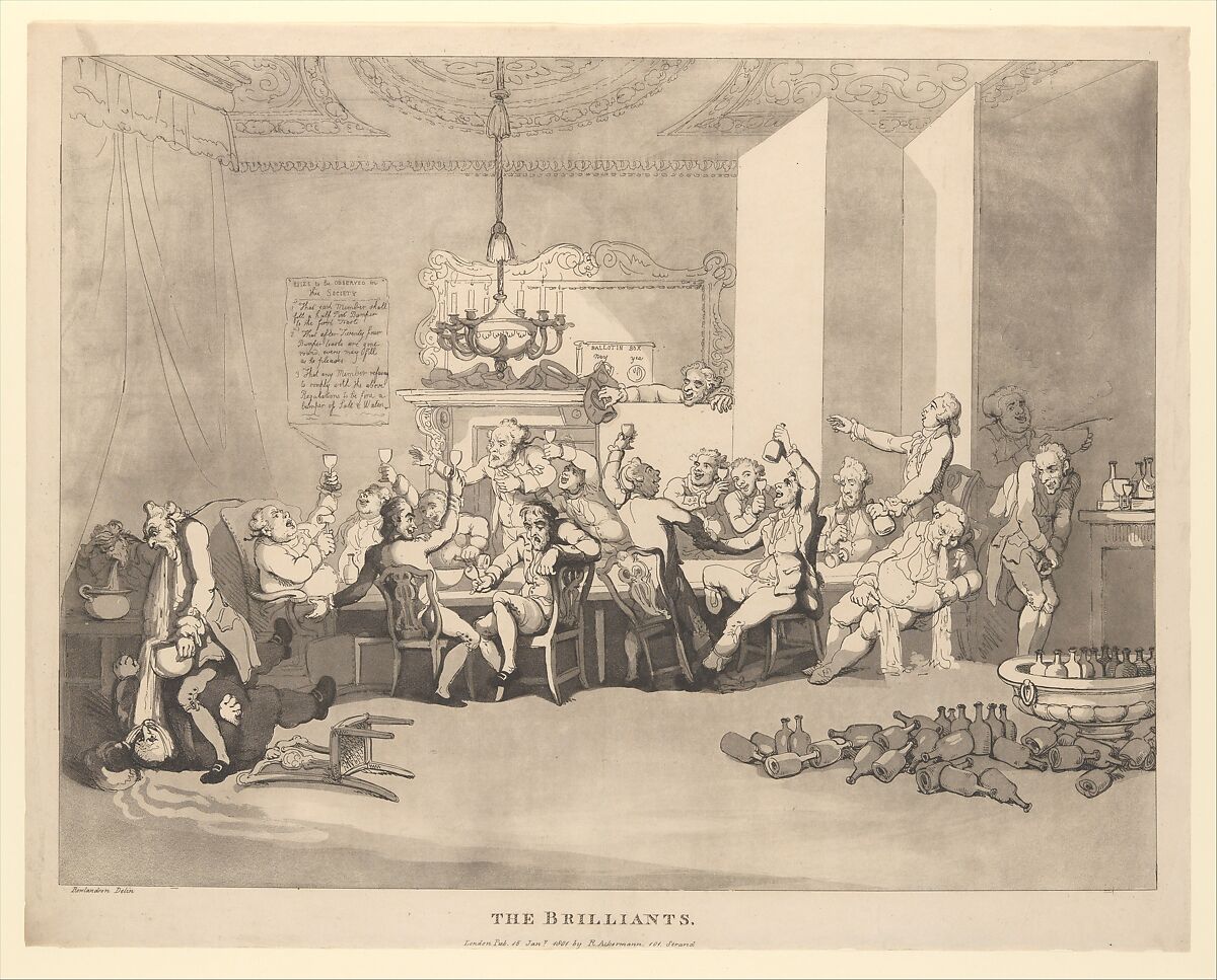 The Brilliants, Thomas Rowlandson (British, London 1757–1827 London), Etching and aquatint 