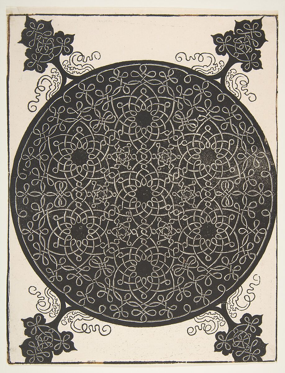 “The Fifth Knot”. Interlaced Roundel with Seven Six-pointed Stars, Albrecht Dürer (German, Nuremberg 1471–1528 Nuremberg), Woodcut 